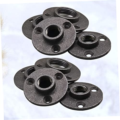 Bridas de piso roscadas hierro negro base montaje pared estanterías cortinas 4