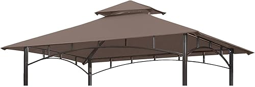 Toldo de repuesto para kiosco de parrilla de 5 x 8 pies, cubierta superior para kiosco para barbacoa, cubierta superior de toldo para barbacoa al