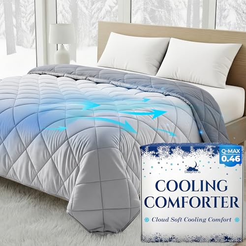 SLEEPHORIA Cooling Comforter - BreezeWeave Cooling Blanket Queen Size for Hot Sleepers & Deep Rest...