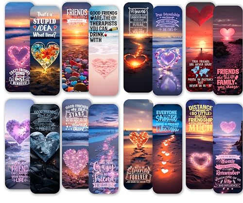 55 Laughs Conjunto de marcadores engraçados de amigos. Marcadores bonitos com frases e citações fofas sobre amizade e melhores amigos. Estes lindos marcadores de livro são feitos nos EUA.