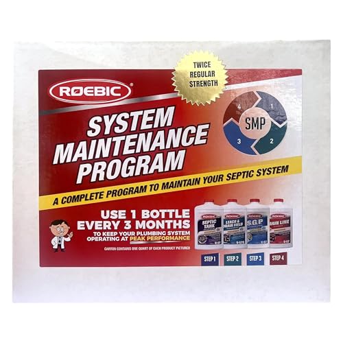 Roebic SMP-1000-PAK-1 Complete Septic System Maintenance Kit: 4 Quarts, Pack of 1, All-in-One...