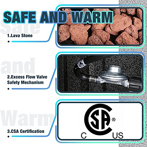 Gas-Propane-Fire-Pit-Table-SNAN-28-Inch-2021-Upgrade-Outdoor-Companion-Auto-Ignition-Advanced-Texture-Black-Strong-Steel-Surface-Adjustable-Flame-CSA-Certification-for-GardenPatioCourtyard