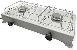 Fogão Portátil Camping Duas Bocas A Gás Branco