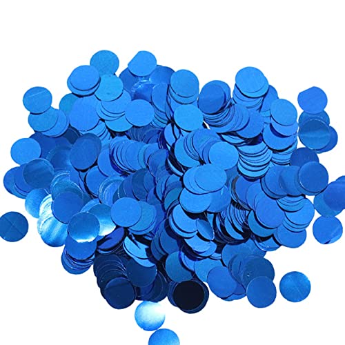 Image of Blue Metallic Foil Confetti(0.59 inch) Round Dots Glitter Table Confetti for Party Wedding Decorations,2.11 OZ per pack