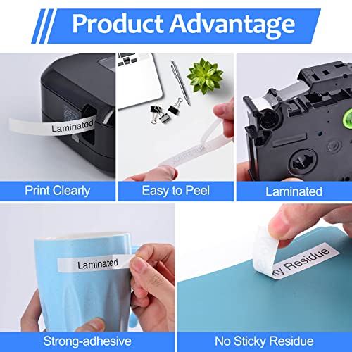 Usuperink 10 Pack Compatible For Brother P-Touch Label Maker Tape Tz-211 Tze-211 Tze211 Tz211 Black On White 6Mm Tze Tz Tape 0.23'' 1/4 Inch Laminated Label For Pt-D210 H110 H100 D400 D600 D200 P700 #TOP5