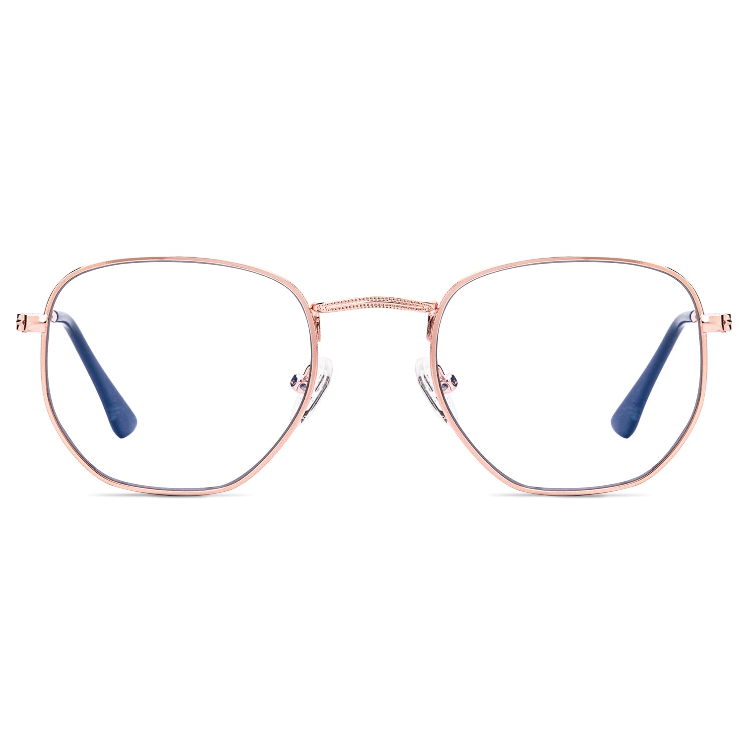 NSSIWNSSIW Blue Light Blocking Glasses Hexagonal Frame for Women Men, Blue Ray Gaming Glasses with Anti Eye strain and UV Glare