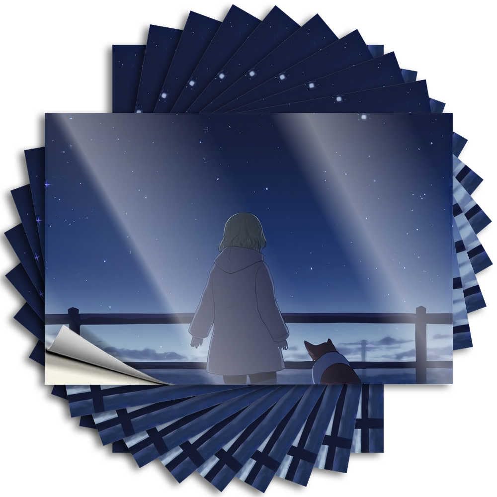 Decals Cool Bedroom Accessories Autumn Smiley Face Bottle Star Gazing with A Friend - Scratch Resistant Stickers(12X18CM)