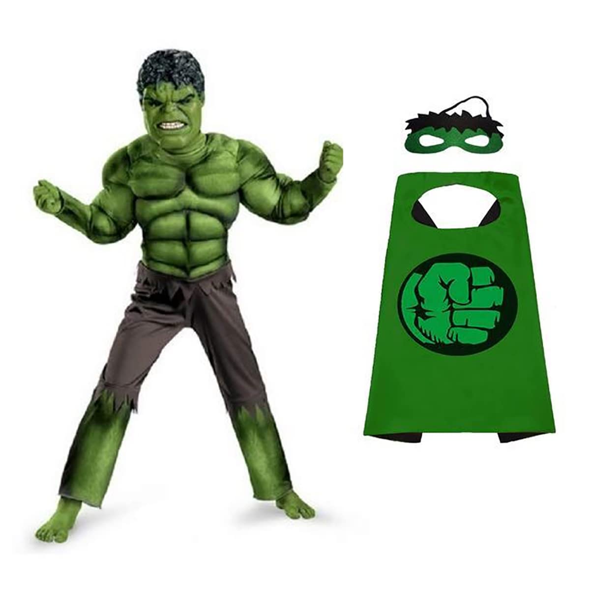 YUPPIN Superhero Hulk dress with Cape and Mask for boys birthday gift Fancy dress (6-8 Years) (B0C27VTS8Y) Amazon Price History, Amazon Price Tracker