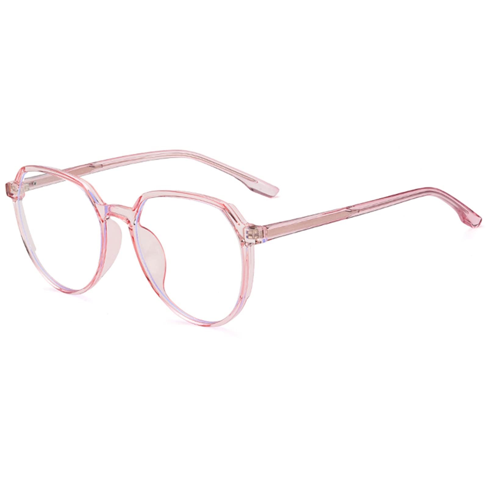 Trendige, Übergroße Tr90-Lesebrille Mit Blaulichtfilter Für Männer Und Frauen, Lesebrille Mit Transparentem Rahmen, Dioptrien 1,0–3,5/Pink/1