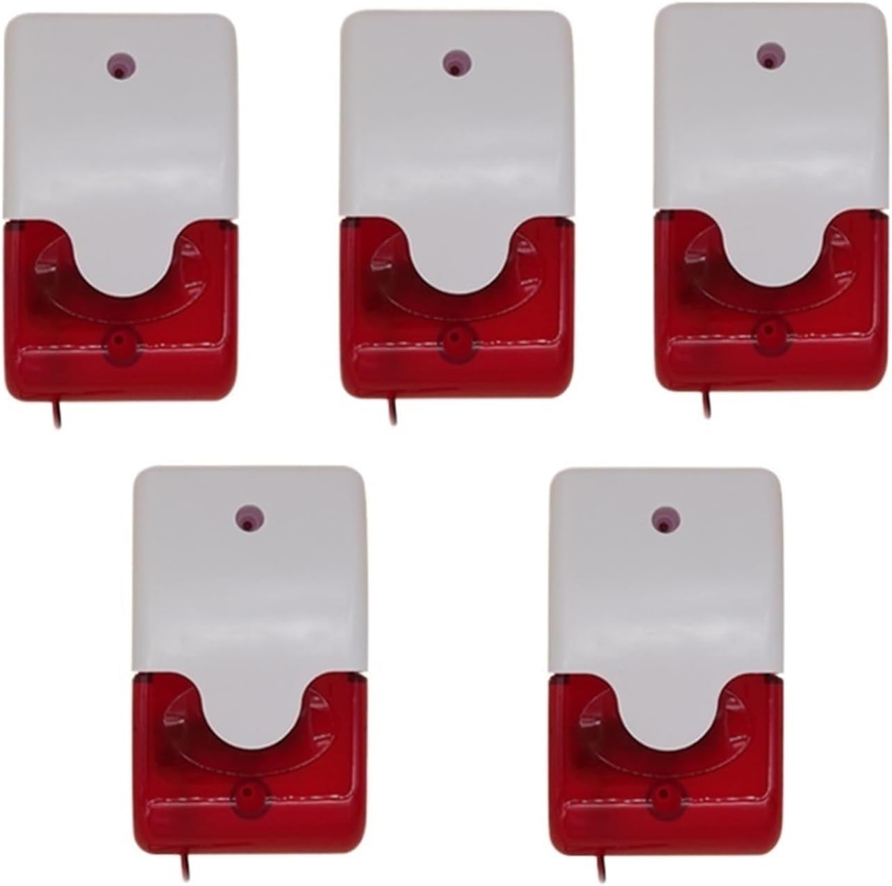 Wired Strobe Siren Alarm DC5V to 15V 12V Home Sound and Red Flash Horn Alarming Security Indoor(1pcs)