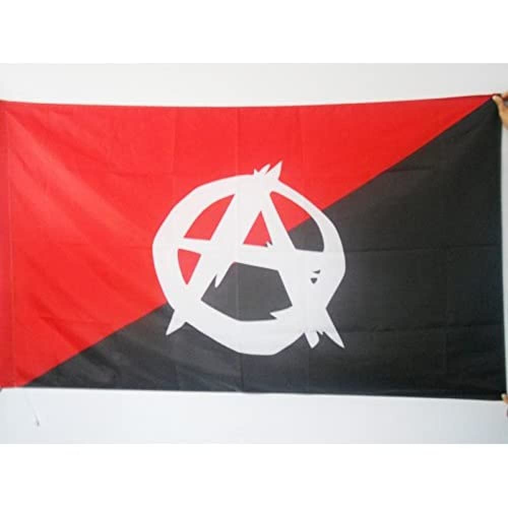 Drapeau Anarchie Etoile 3D 90x60 Cm Polyester 100D Fourreau Pour Hampe