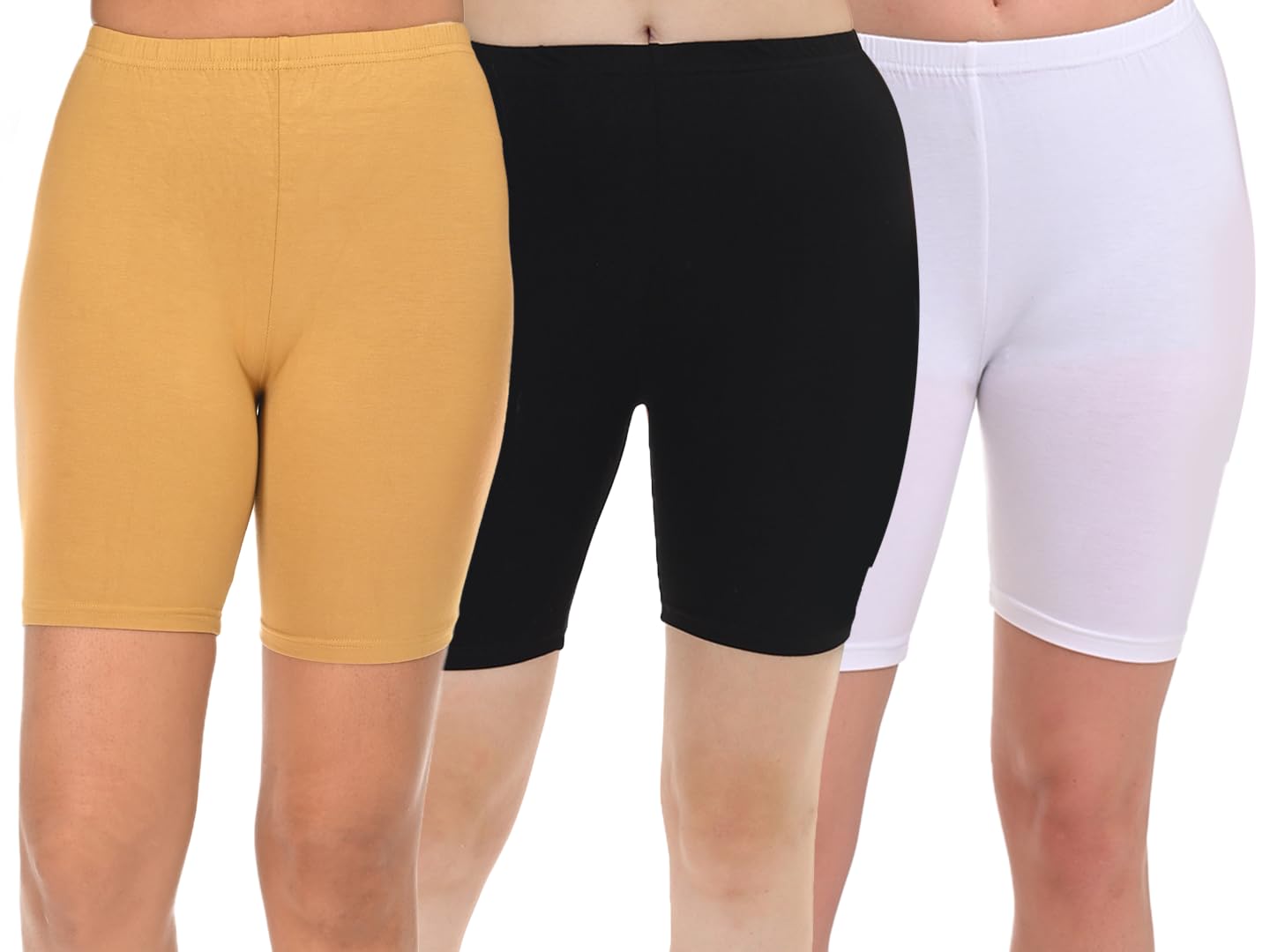 Women Stretchable Lycra Activewear Sports Cycling Gym Yoga Short (Shorties/Underskirt Shorts) Combo Pack of 3-image-33