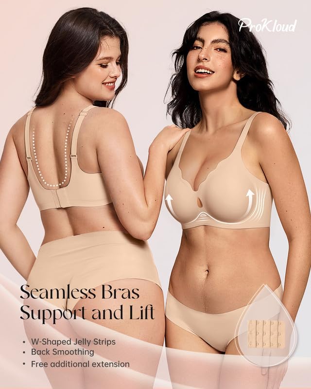 Wireless Bras for Women Wave Push Up No Underwire Bralettes Seamless Full Coverage Support Lift Everyday Bra - Image 3