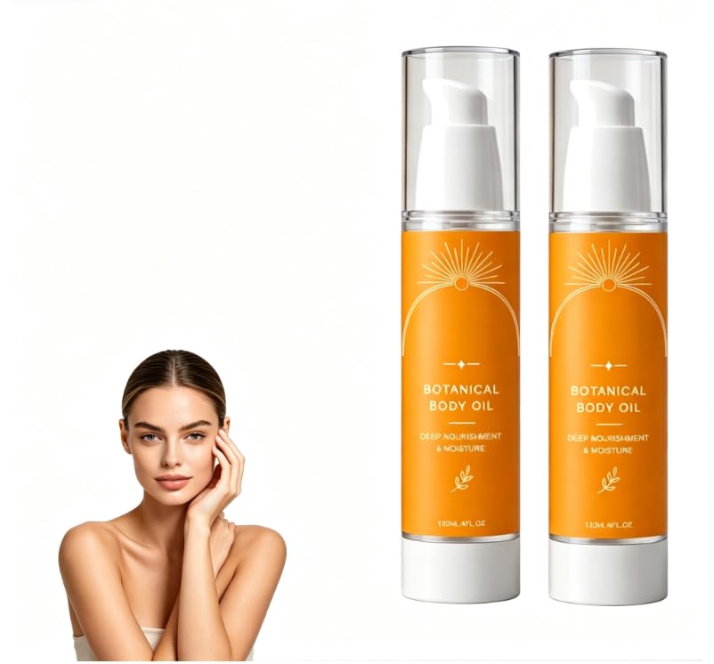 2Pcs Botanical Body Oil, Wakame Algae, Brazil Nut & Passionflower Seed Oils, Non-Greasy Body Moisturizer Fast Absorbing For Smooth, Radiant Skin