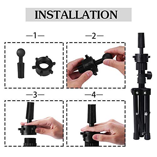Adjustable Wig Head Stand Tripod Mini Mannequin Head Stand Metal Holder For Mannequin Head, Hairdressing Training Head Mold Mannequin Salon Hair Clamp, Black #TOP3