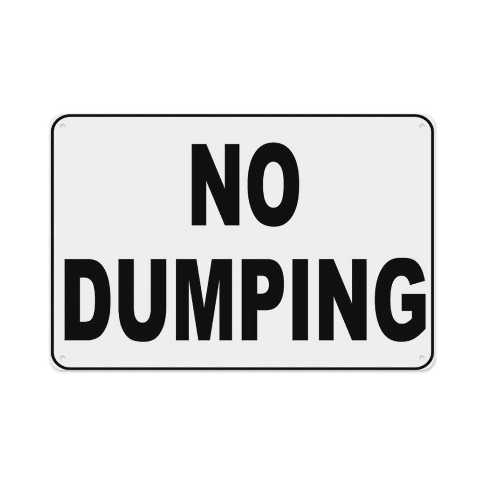 Peiyeety A03 No Dumping Sign Aluminum Tin Warning Signs For Home Outdoor Garden 8X12 Inches