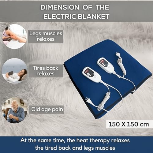 Image of Odessey Electric Blanket Double Bed - Electrical beds Warmer Blankets Heating kambal for Warm hot Relief & Best Comfort During Winter, Electric Bed Warmer, Neck, Leg, Cervical Pain.