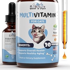 Cat Multivitamin – Promotes Healthy Skin & Coat, Joint Support, Longevity & More – Cat Vitamins – Cat Supplements & Vitamins – Cat Vitamins for Indoor Cats – Kitten Vitamins – Cat Immune Support – 1oz