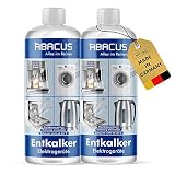 ABACUS® Entkalker, Geräteentkalker, Universal-Entkalker, Schnell-Entkalker, Entkalker Kaffeevollautomat, Entkalker Kaffeemaschine, Kalkentferner, Kalklöser, Entkalker-Konzentrat – Entkalker 2x 500 ml