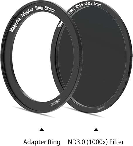 Miniatura 3 de Haida Filtro magnético de densidad neutra de vidrio óptico multicapa NanoPro resistente a los arañazos ND3.0 (1000x) con anillo adaptador (3.228 in)