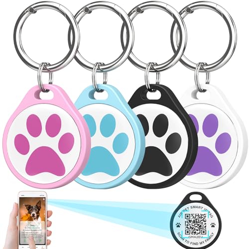 ADVENTUREMORE AIR Pet ID Tag-4pcs QR Code Tag & Smart ID Tag Small