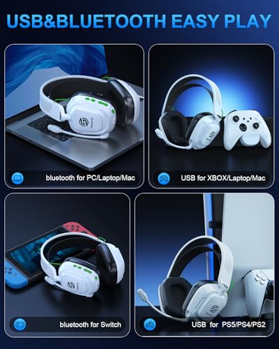 Image of Wireless Gaming Headset for Xbox Series X|S /One, PS5 PS4 PC, 100H Playtime