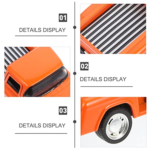 Zerodeko Vintage Truck Toy, Little Model Car Realistic Metal Pickup Truck Small Vehicle Model Farmhouse Collectible Decor Party Favors For Kids Adults (Orange) #TOP5