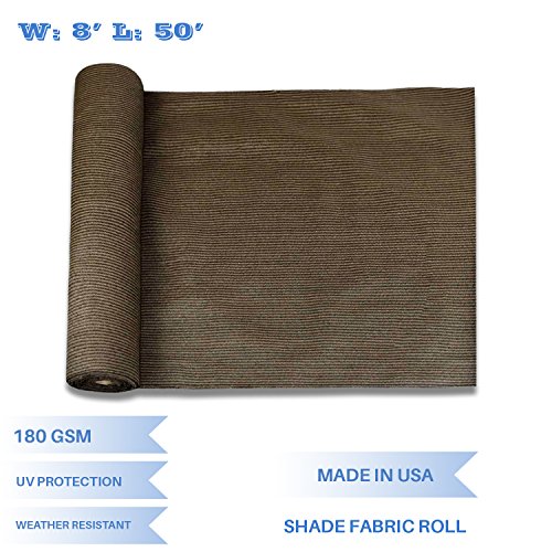 E&K Sunrise 8' X 50' Brown Sun Shade Fabric Sunblock Shade Cloth Roll, 95% Uv Resistant Mesh Netting Cover For Outdoor,Backyard,Garden,Greenhouse,Barn,Plant (Customized #TOP1