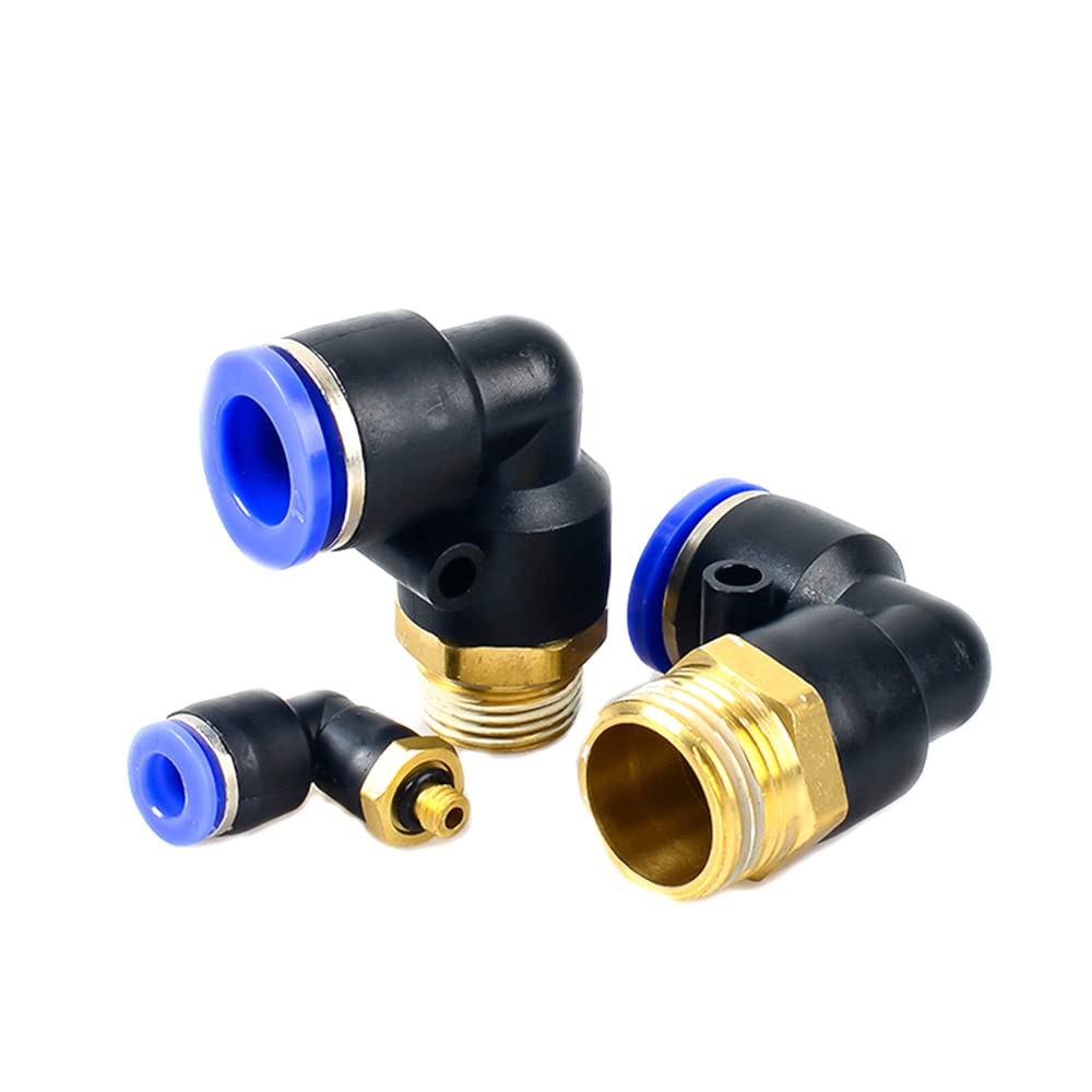 ezqnirk 1PCS PL Elbow Pneumatic Fitting BSP Male Thread Air Quick Connector,8-03