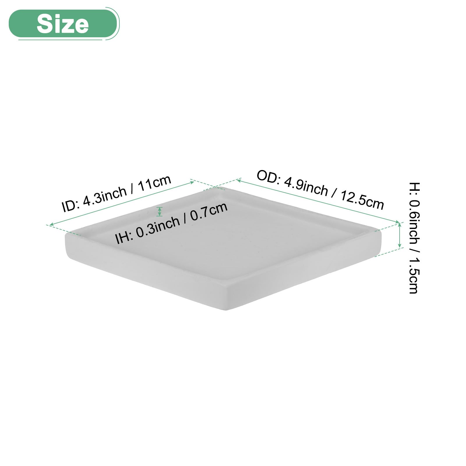 M METERXITY 2-Pack Ceramic Plant Saucer, 5 Inch Plant Water Catcher Tray - Image 2