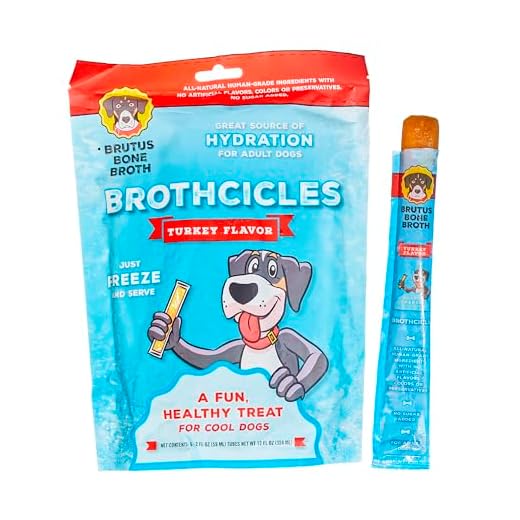 Brutus Brothcicles Frozen Dog Treats - Turkey Flavor Dog Popsicle Snack, Hydrating Frozen Enrichment Treat with Superfoods,12 Fl Oz Pack of 1 (2 oz per Stick)