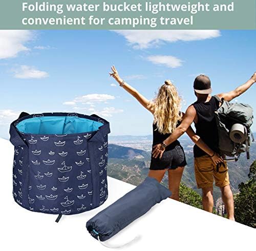 COLFULINE Folding Water Bucket, 25L Portable Collapsible Wash Basin Camping Storage Container for Traveling Hiking Fishing Boating Gardening Car Washing Foot Spa(Blue)