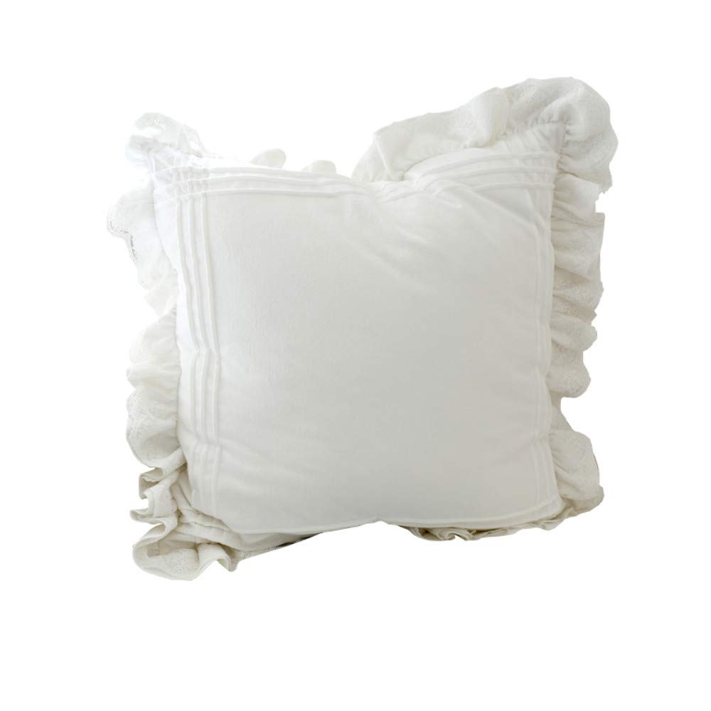 Oreiller en coton pur WLLLO contre la chaleur nocturne avec taie en dentelle blanche