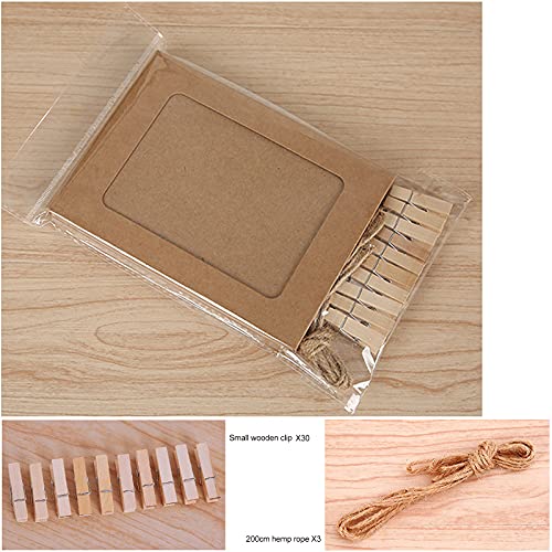 Loxuezx Paper Photo Frame 4X6 Picture Frames Collage Wall Decor Diy Cardboard With 30 Wood Clips And 3 Jute Twine Home Décor Kids' Room Loxuezx Colors Pcs thumb #6