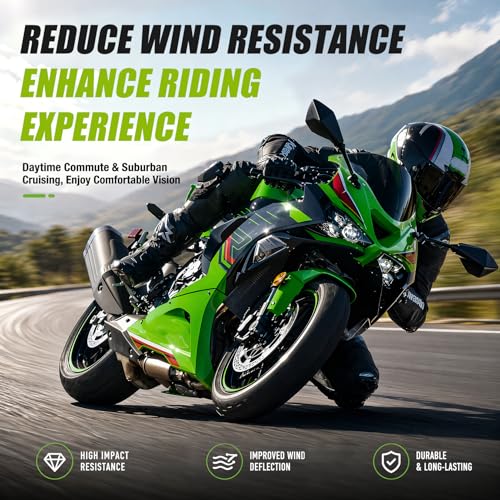 Image of PSLER Double Bubble windshield for 2024 2025 ZX6R Black | ZX6R accessory, motorcycle windscreen channels airflow to effectively reduce wind noise