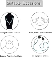 Vista 164 de Cordón para mujer, cordones con cuentas para tarjetas de identificación, soporte para profesores, llavero y correa para collar para mujeres y niñas