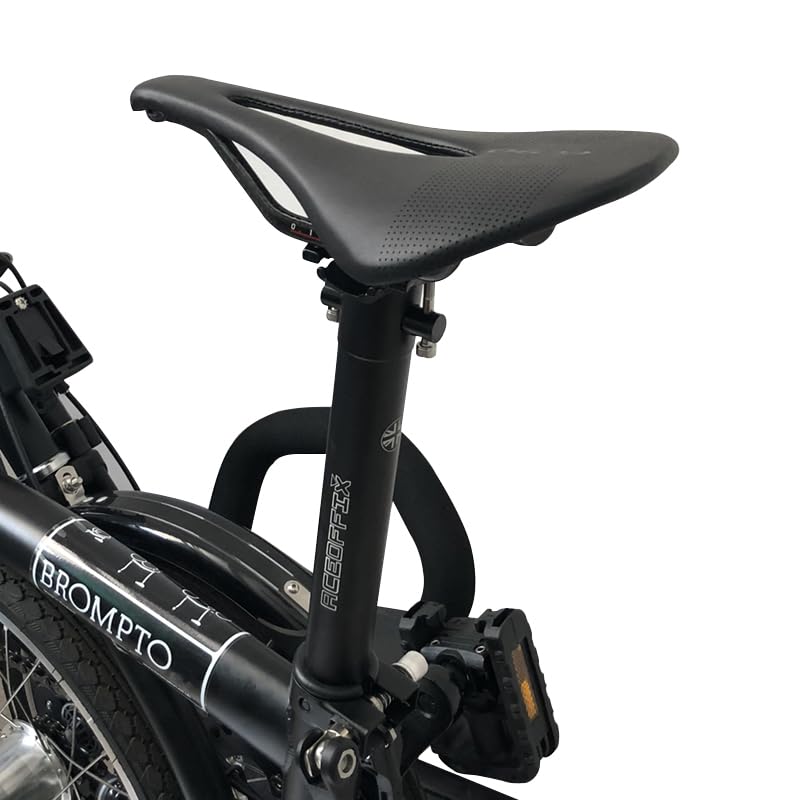 Extedned 59 cm Lightweight Seatpost + Clip for BROMPTON folding bike (Black), Silver - Image 2