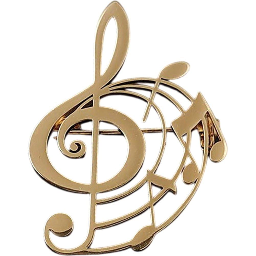 Sslvya Musical Note Brooch Pin Elegant Lapel Pin Corsage Brooches for Scarf Jackets Dress Suit Shirt Bag Delicate Jewelry Gifts