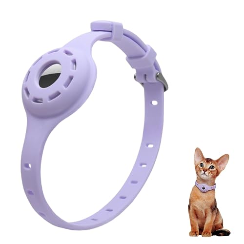 LiRui.R Airtag Funda Protectora de Silicona Que Brilla en la Oscuridad Collar Ajustable Collar Llamativo…