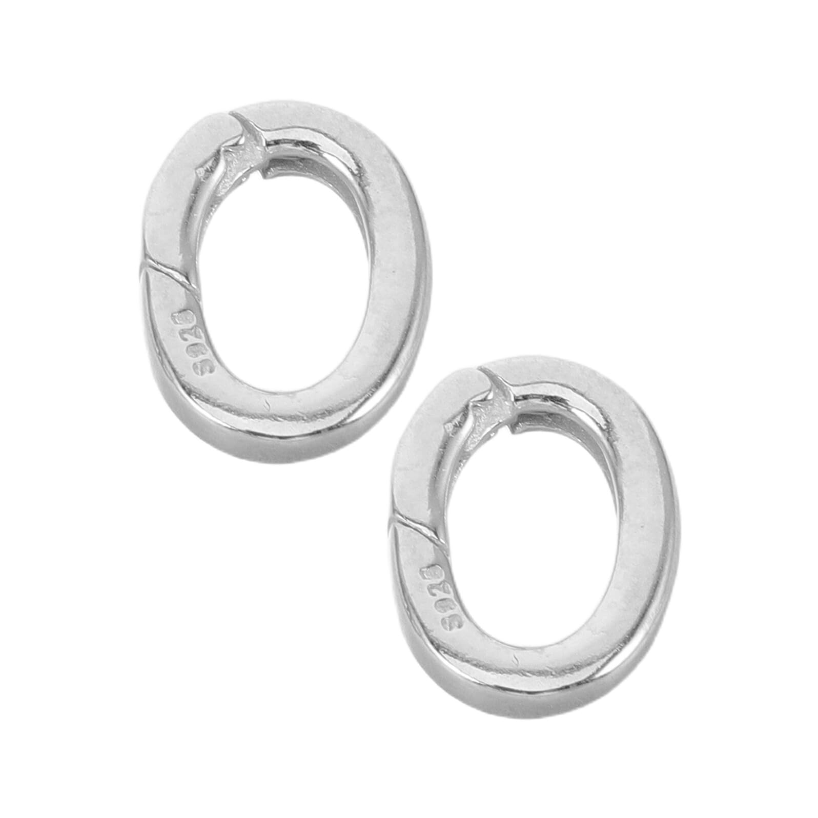2 Piezas Clips de Resorte de Plata 10X13 MM para Collar y Pulsera, Conectores de Dijes para Joyería DIY, Cierre Seguro para Fabricación de Bisutería y Manualidades