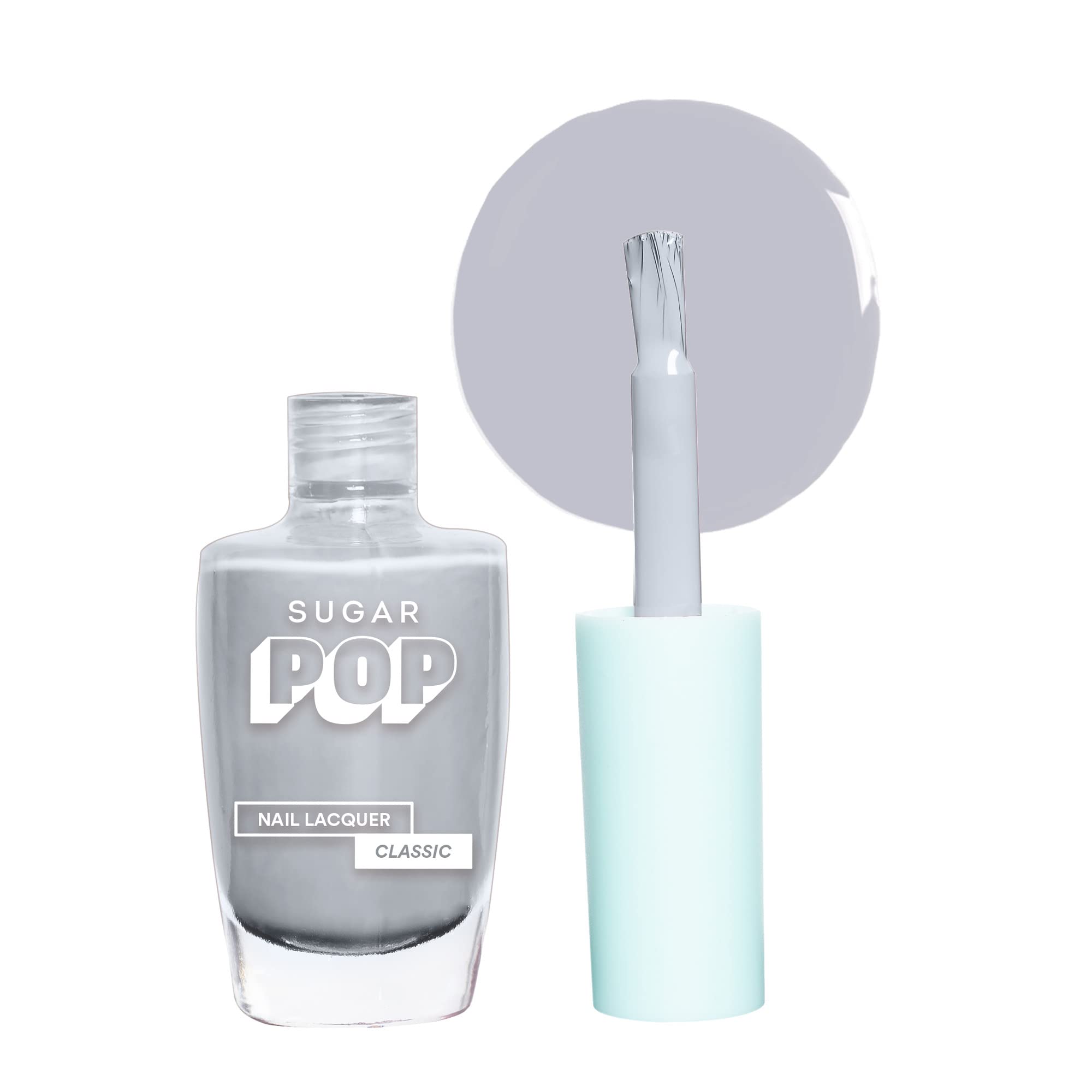 SUGAR POP Nail Lacquer - 20 Silver Crown (Grey) 10 Ml - Dries In 45 Seconds - Quick-Drying, Chip-Resistant, Long-Lasting. Glossy Finish High Shine Nail Enamel/Polish For Women.