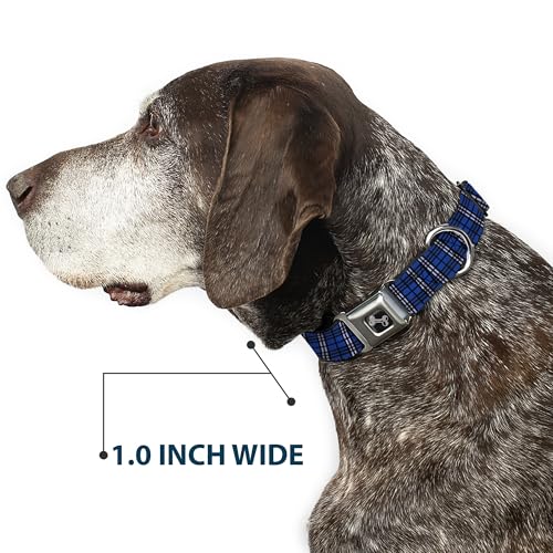 Collier de chien plaid bleu marine Buckle Down os pour petit chien