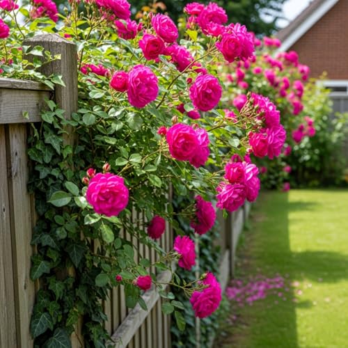 Image of Climbing Rose Hybrid Seeds Pack - Large Flowers- 70 Easy-to-Grow Seeds for Vibrant Blooms, Suitable for All Indian Climates (MAGENTA).