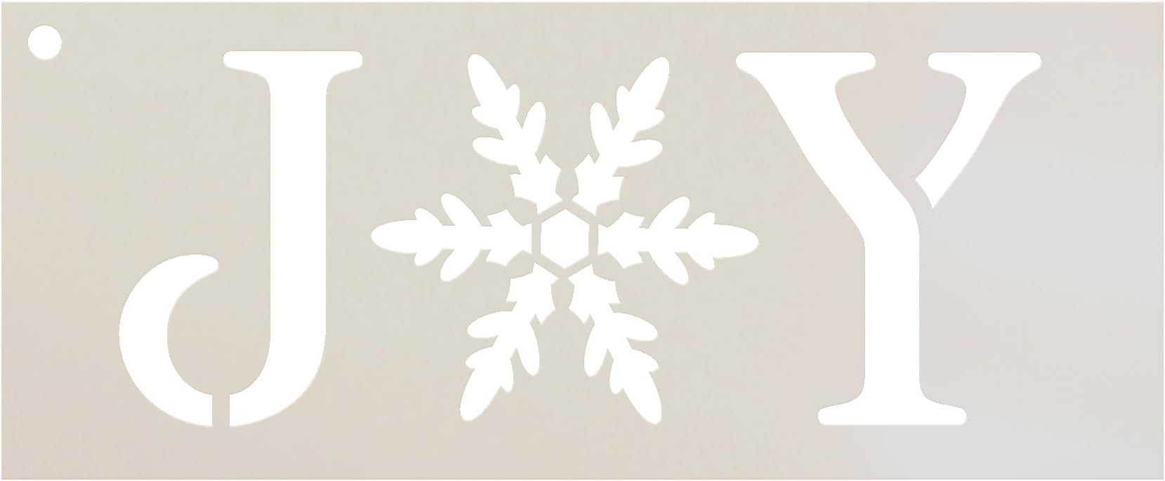 Joy Stencil by StudioR12 | Vintage Serif Snowflake Word Art | Reusable Mylar Template | Painting, Chalk, Mixed Media | Use for Journaling, DIY Home Decor | Select Size (8.5" x 3.5")
