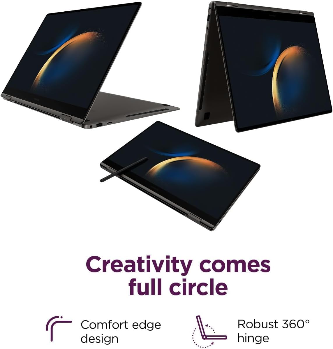 Samsung Galaxy Book3 Pro 360 2-in-1 Laptop (16" 3K Touchscreen, Intel 12-Core i7-1360P, 16GB RAM, 512GB SSD, S Pen) AMOLED ,Business, Creator, Designer, Backlit, FP, Win 11 Pro, French KB, NP960QFG