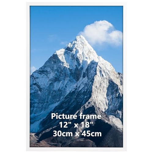 Giftgarden 12x18 inch Picture Frame White Wall-Mounted 18x12 inch Photo Frame for Landscape Portrait and Artwork - Horizontal or Vertical Display
