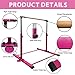 JC-ATHLETICS Gymnastics Bar for Kids Girls Ages 3-15 with Ring and Mat for Home Indoor Training Equipment- Steady Steel Construction, Anti-Slip, Easy to Assemble, 3' to 5' Adjustable Height