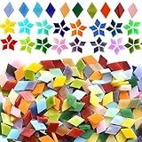 AiYoYo 650g Mosaik-Glasfliesen Bunte Rautenförmiges Mosaiksteine Ideal für kreative DIY-Mosaikprojekte, Heimdekoration, Kunsthandwerk, DIY-Projekte und Hobbys