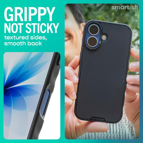 Image of Smartish iPhone 17 MagSafe Case - Gripmunk Magnetic Slim Case [Lightweight + Protective] Thin Grip Cover with Microfiber Lining for Apple iPhone 17 - Black Tie Affair