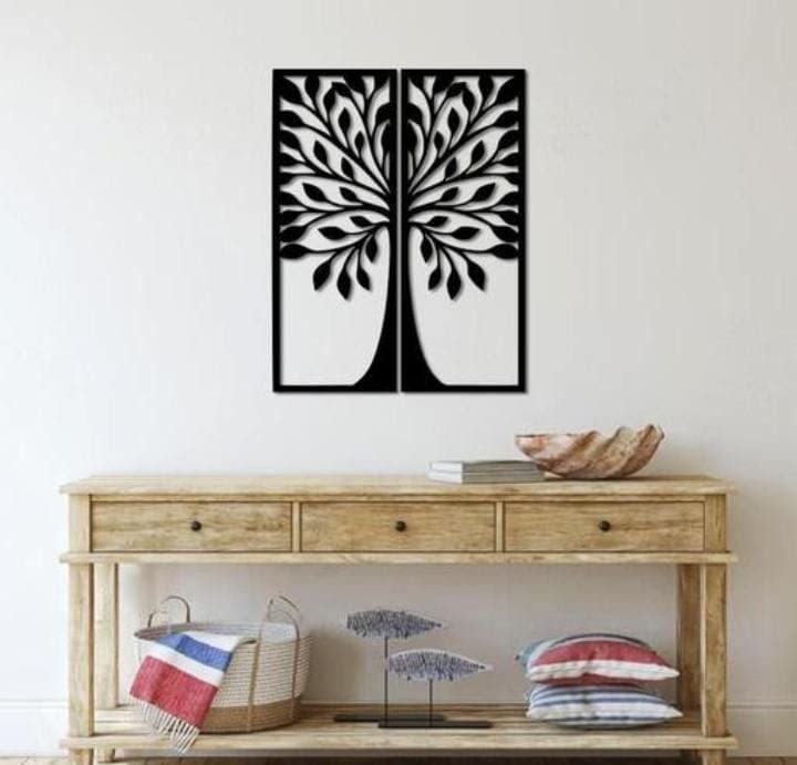 DigiArt 2 Pcs Tree Wall decor | Home Office Decoration | Gift | Wooden Wall Art | Laser Cut Arts | Home Décor | Gift Items |
